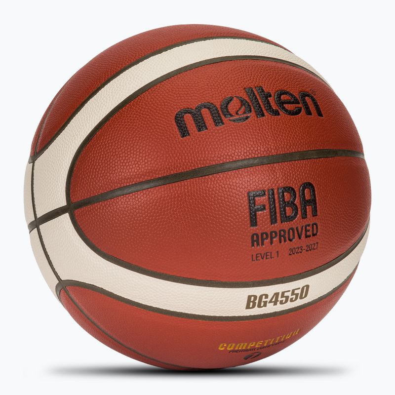 Баскетболна топка Molten basketball B7G4550 FIBA brown размер 7 2
