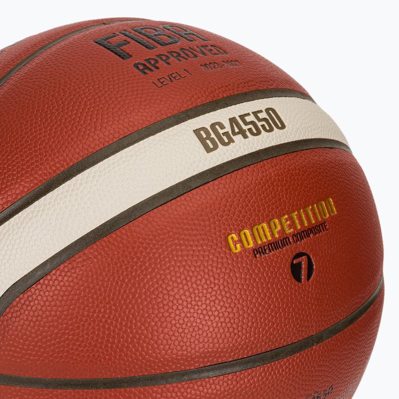 Баскетболна топка Molten basketball B7G4550 FIBA brown размер 7 3