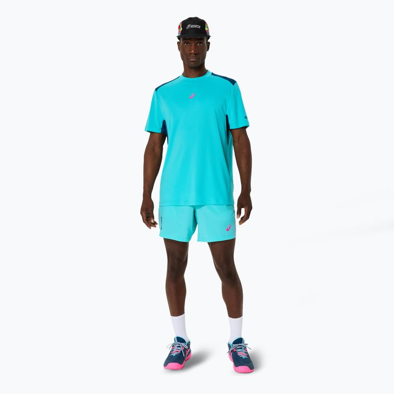 Мъжка фланелка за тенис ASICS Padel Court Top energy aqua 2