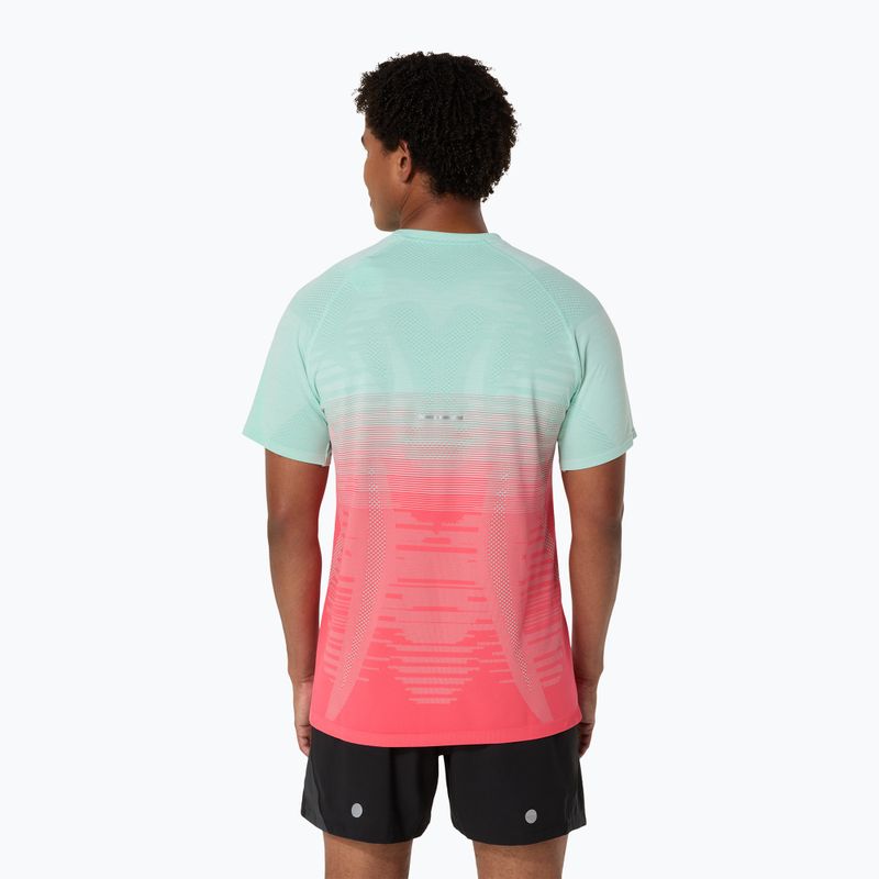 Мъжка тениска за бягане ASICS Seamless performance coral reef/oasis green 3