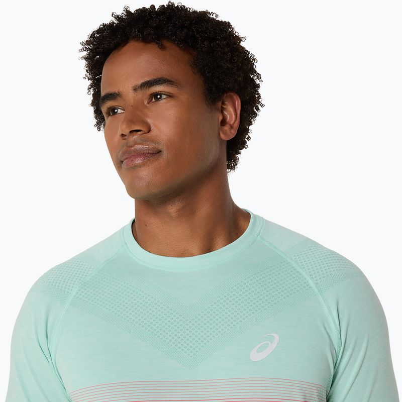 Мъжка тениска за бягане ASICS Seamless performance coral reef/oasis green 5
