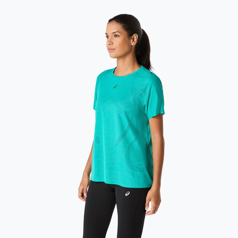 Дамска тениска за бягане ASICS Metarun SS Top wave teal 4