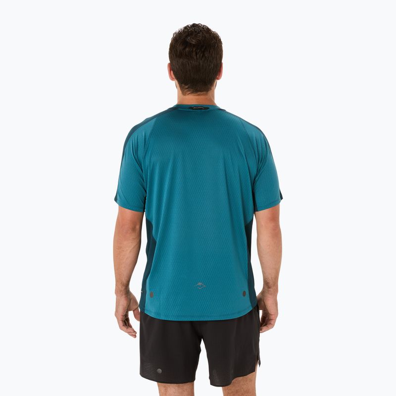 Мъжка тениска за бягане ASICS Fujitrail Elite Top atlantis blue/saxon green 3