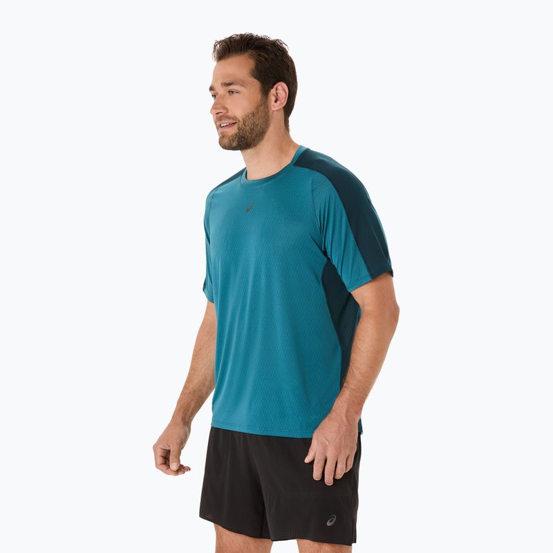 Мъжка тениска за бягане ASICS Fujitrail Elite Top atlantis blue/saxon green 4