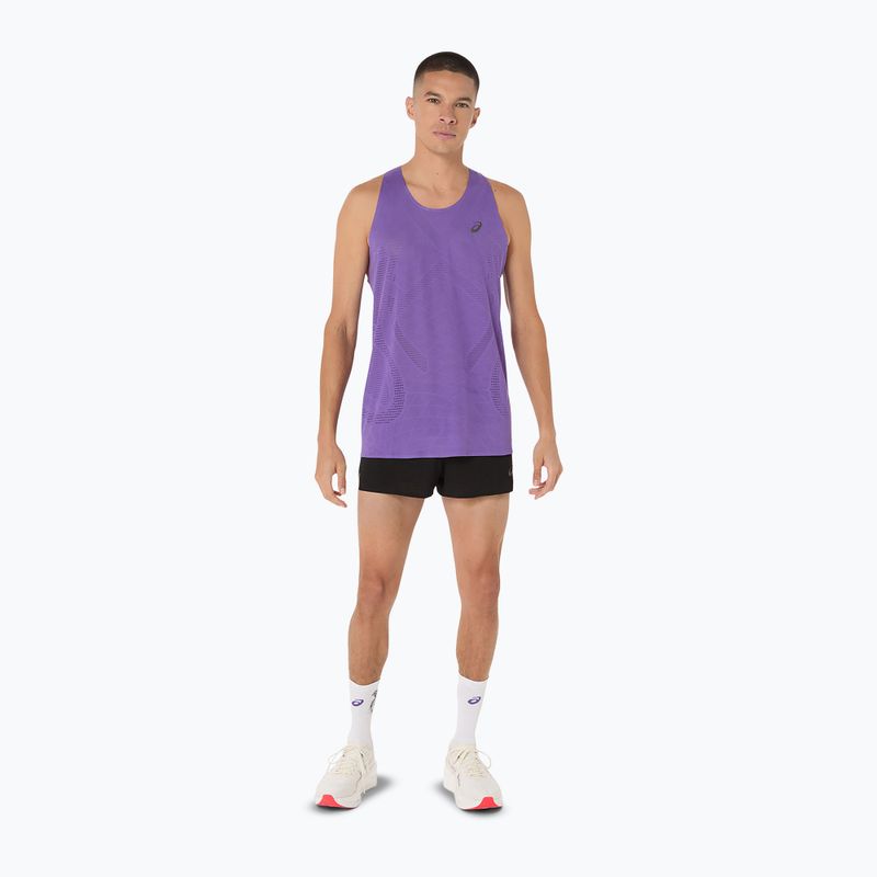 Мъжки ASICS Metarun Singlet edo лилава тениска за бягане 2