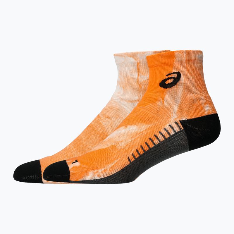 ASICS Performance Run Quarter чорапи с блестящ бял/оранжев блясък 2