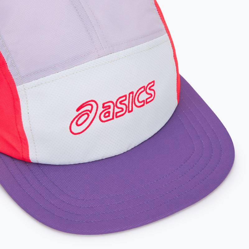 ASICS 5 панела светкавично червено/червено лилаво/тъмно виолетово бейзболна шапка 3