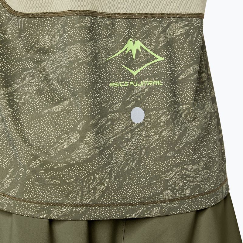 Мъжки ASICS Fujitrail Singlet мантия зелен/каки тениска за бягане 8