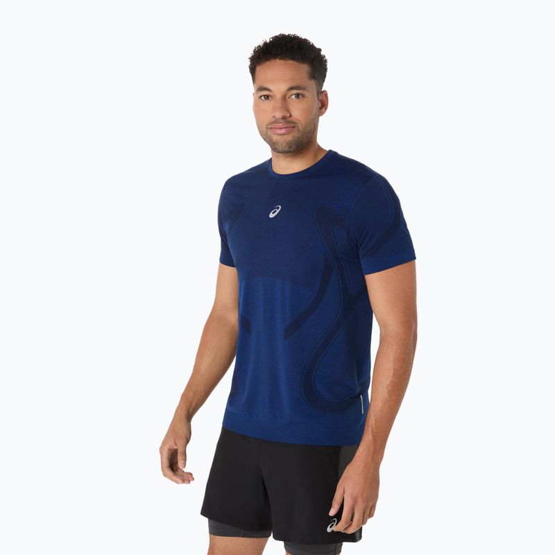 Мъжка тениска за бягане ASICS Road Seamless illusion blue/glow yellow 4