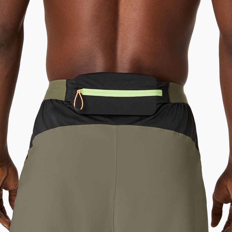 ASICS мъжки къси панталони за бягане Fujitrail All Over Print 5IN мантово зелено 7