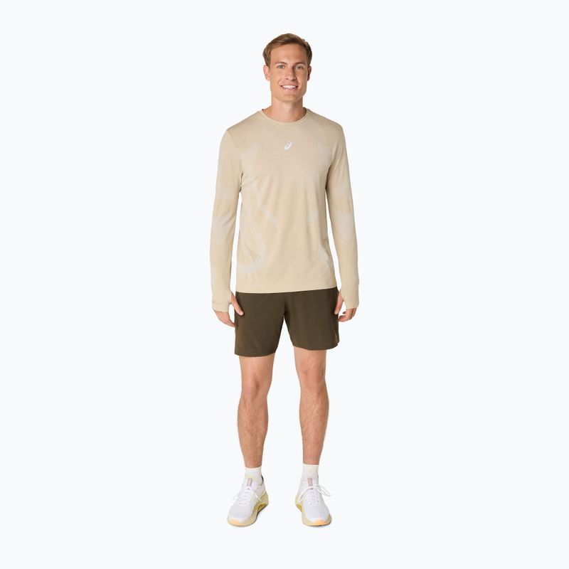 Мъжки ASICS Road Seamless LS крем за бягане с дълъг ръкав 2