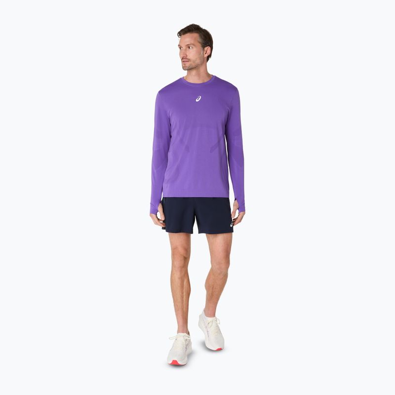 Мъжки ASICS Road Seamless LS edo purple бягане с дълъг ръкав 2