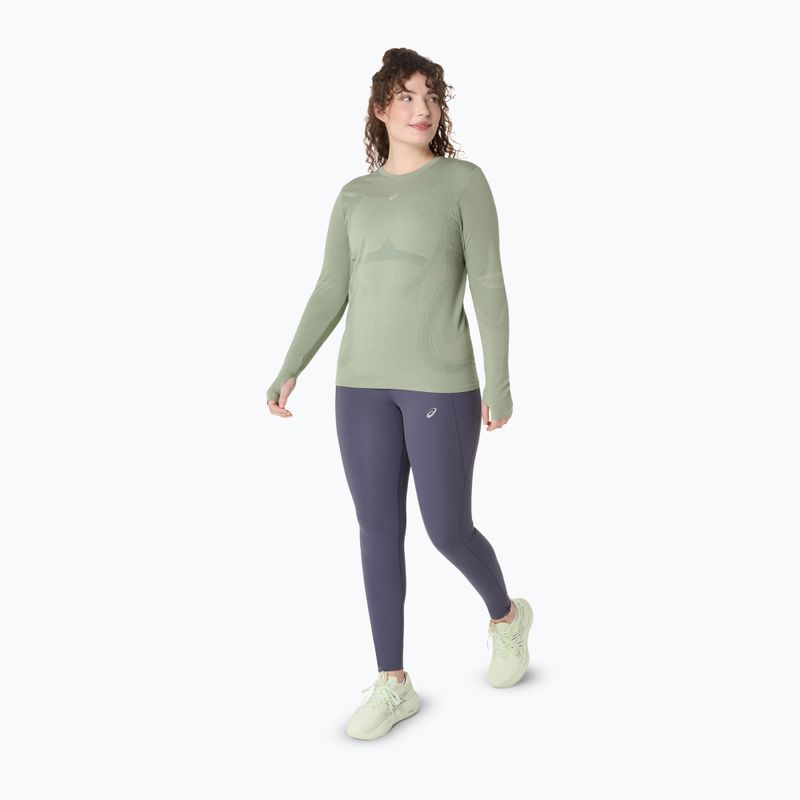 Дамски ASICS Road Seamless LS за бягане с дълъг ръкав monument blue/whisper green 2