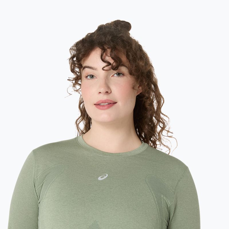 Дамски ASICS Road Seamless LS за бягане с дълъг ръкав monument blue/whisper green 5