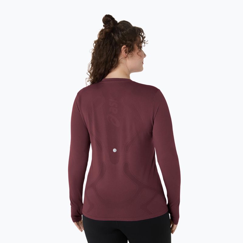 Дамски ASICS Road Seamless LS тъмна касис/портокалово бягане с дълъг ръкав 2