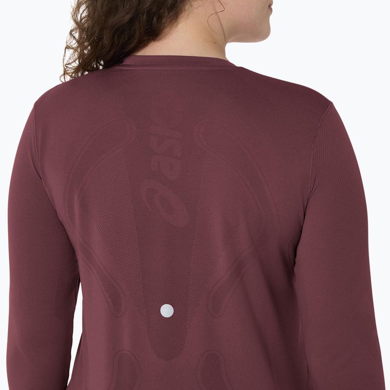 Дамски ASICS Road Seamless LS тъмна касис/портокалово бягане с дълъг ръкав 5