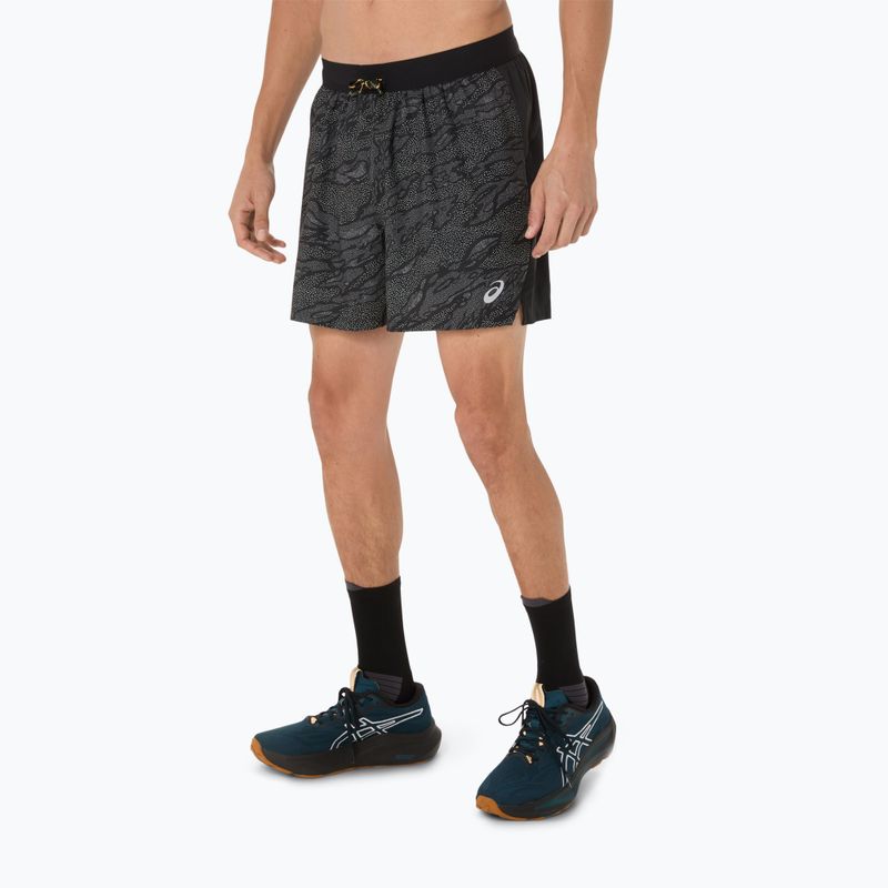 ASICS мъжки къси панталони за бягане Fujitrail All Over Print 5IN performance black 4