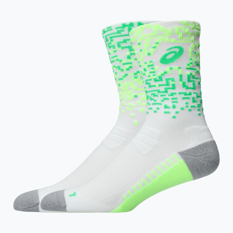 Чорапи ASICS Performance Run Crew brilliant white/illum. green/vital green 2