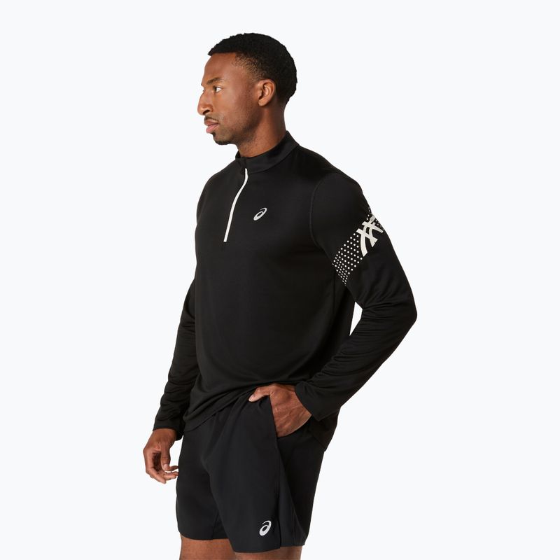 Мъжка блуза с дълъг ръкав за бягане Asics Icon LS 1/2 Zip performance black/cream 4