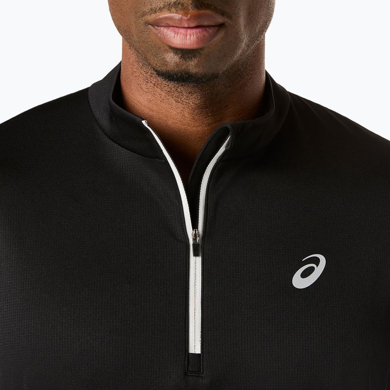 Мъжка блуза с дълъг ръкав за бягане Asics Icon LS 1/2 Zip performance black/cream 5