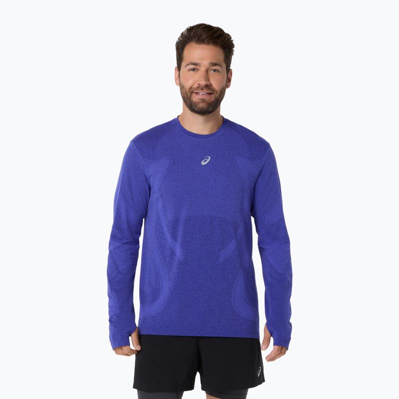 Мъжка блуза с дълъг ръкав за бягане ASICS Road Seamless LS cobalt burst/eggplant
