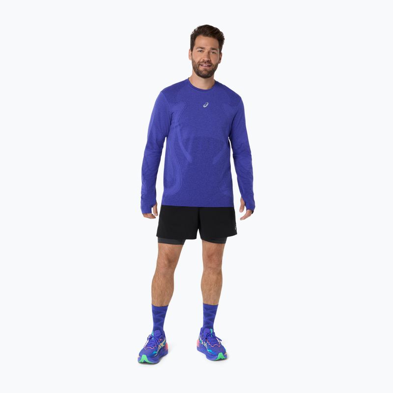 Мъжка блуза с дълъг ръкав за бягане ASICS Road Seamless LS cobalt burst/eggplant 2