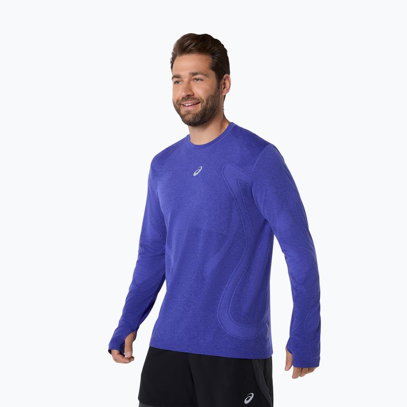 Мъжка блуза с дълъг ръкав за бягане ASICS Road Seamless LS cobalt burst/eggplant 4