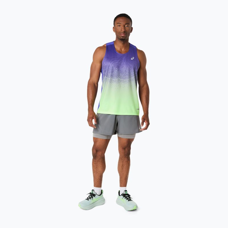 Мъжка тениска за бягане ASICS Road Fade Singlet cobalt burst/illuminate green 2