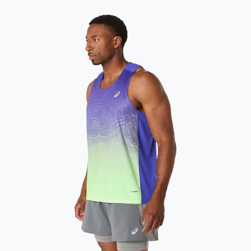 Мъжка тениска за бягане ASICS Road Fade Singlet cobalt burst/illuminate green 4