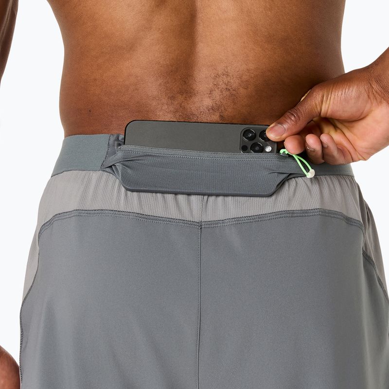 Мъжки шорти за бягане ASICS Road 2N1 5IN clay grey/steel grey/illuminate green 9