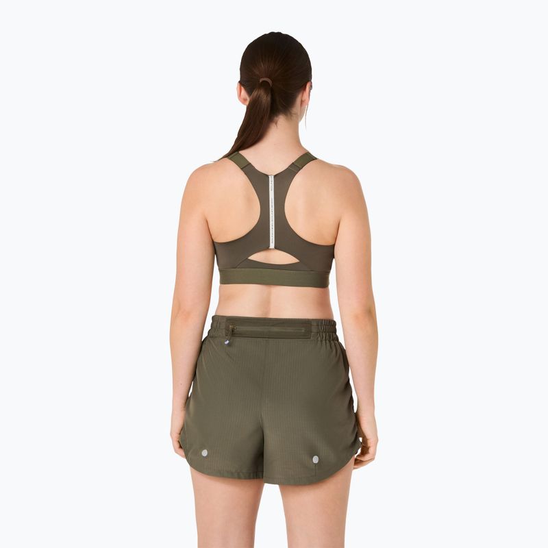 Спортен сутиен ASICS Road Combination Zip dark olive 3