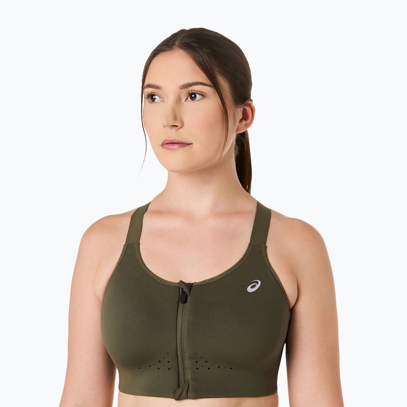 Спортен сутиен ASICS Road Combination Zip dark olive 5