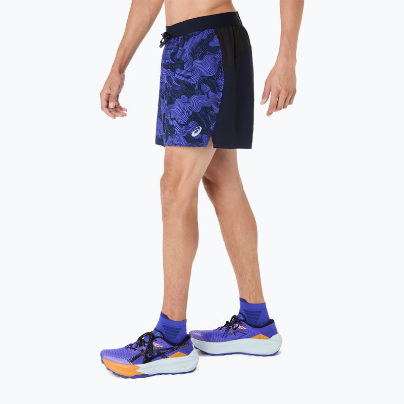 Мъжки шорти за бягане ASICS Fujitrail All Over Print 5IN midnight/cobalt burst/cream 4