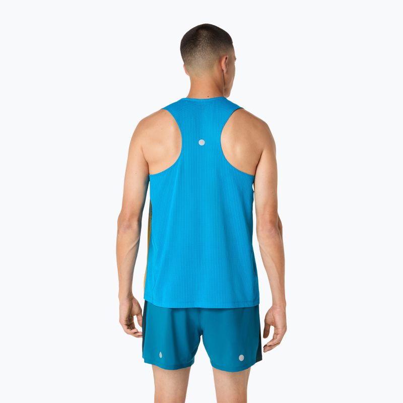 Мъжка тениска за бягане ASICS Road Fade Singlet aegean blue/yamabuki 3