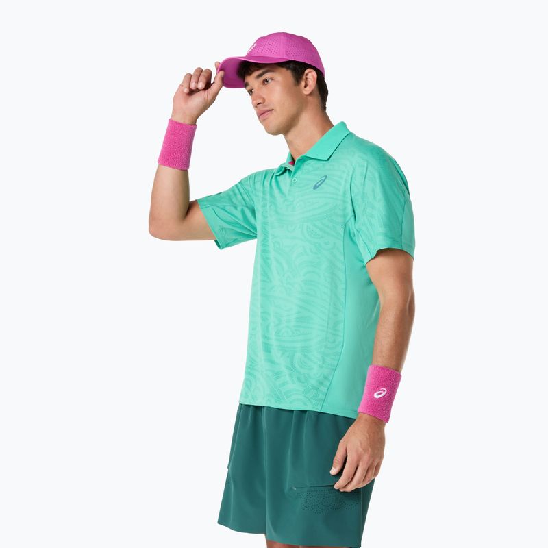 Мъжка фланелка за тенис ASICS Match Jacquard polo aurora green 5
