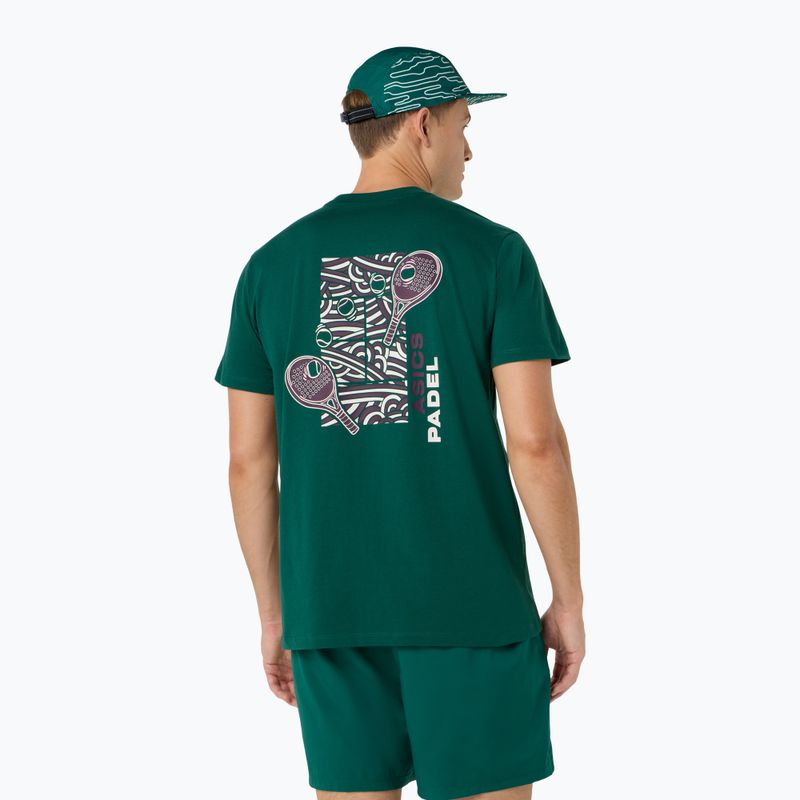 Мъжка тениска/фланелка за тенис ASICS Padel Court Graphic jewel green 3