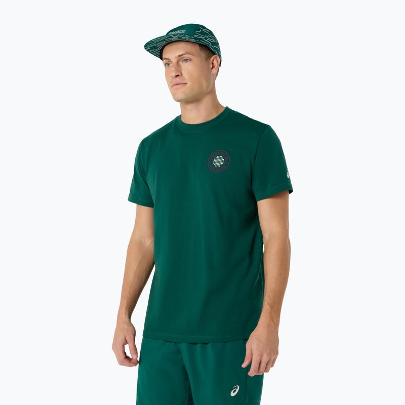 Мъжка тениска/фланелка за тенис ASICS Padel Court Graphic jewel green 4