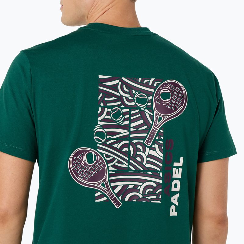 Мъжка тениска/фланелка за тенис ASICS Padel Court Graphic jewel green 6