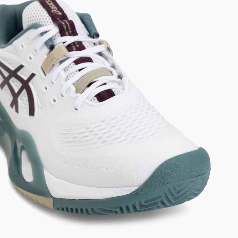 Мъжки обувки за тенис ASICS Gel-Resolution X Clay white/dark aubergine 7