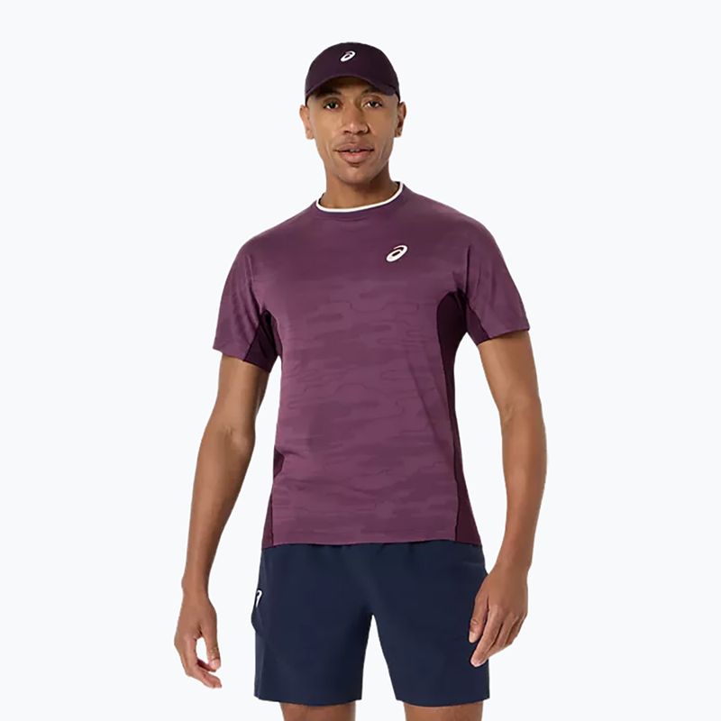 Мъжка тениска/фланелка за тенис ASICS Match Jacquard dark aubergine