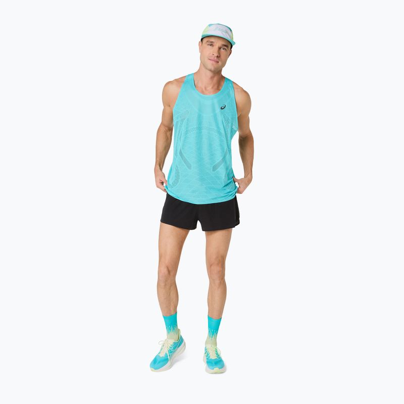 Мъжка тениска за бягане ASICS Metarun Singlet energy aqua 2