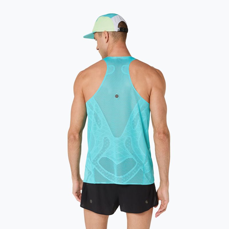 Мъжка тениска за бягане ASICS Metarun Singlet energy aqua 3