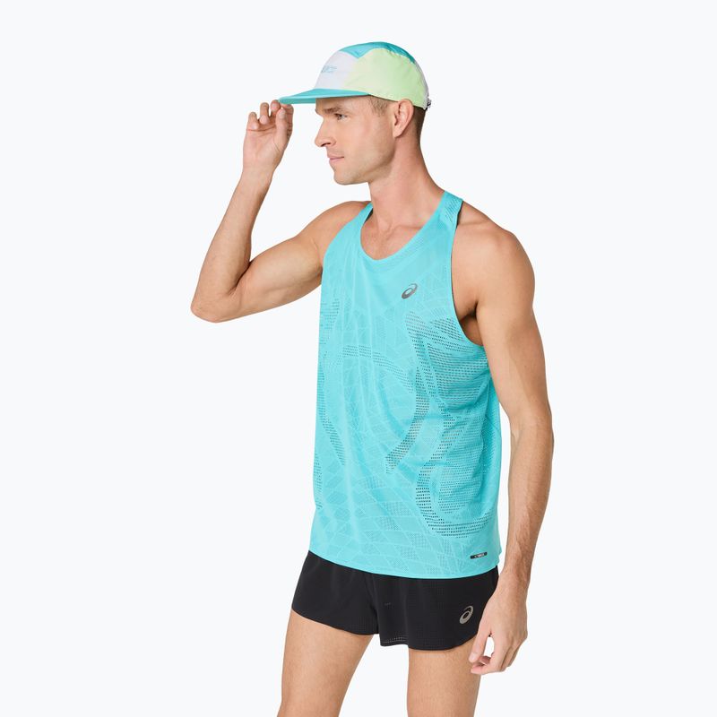 Мъжка тениска за бягане ASICS Metarun Singlet energy aqua 4