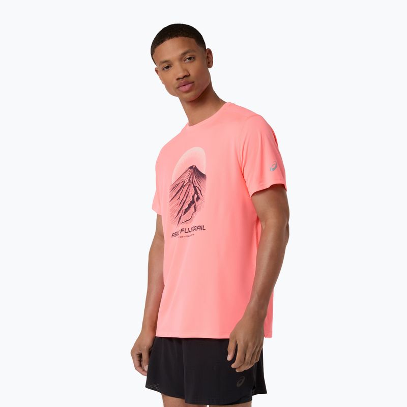 Мъжка тениска за бягане Asics Fujitrail Logo Ss Top Sun Coral 4