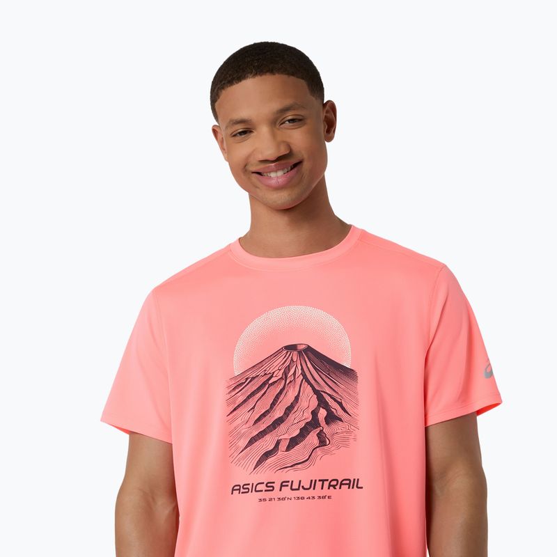 Мъжка тениска за бягане Asics Fujitrail Logo Ss Top Sun Coral 5