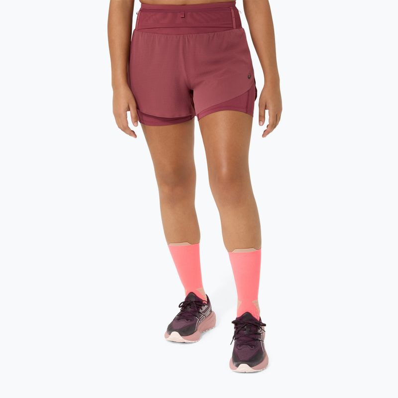 Дамски шорти за бягане ASICS Fujitrail Elite brisket red