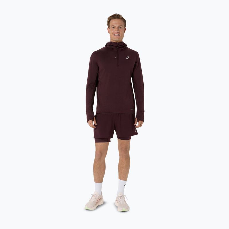 Мъжки суитшърт за бягане ASICS Road Winter Ls Hoodie dark currant 2