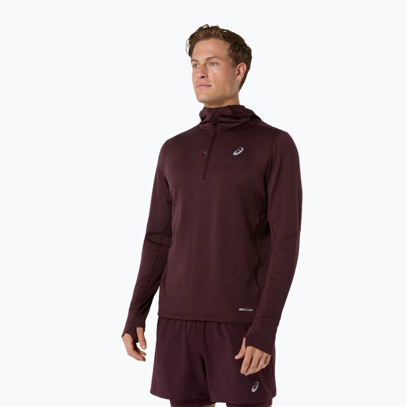 Мъжки суитшърт за бягане ASICS Road Winter Ls Hoodie dark currant 4