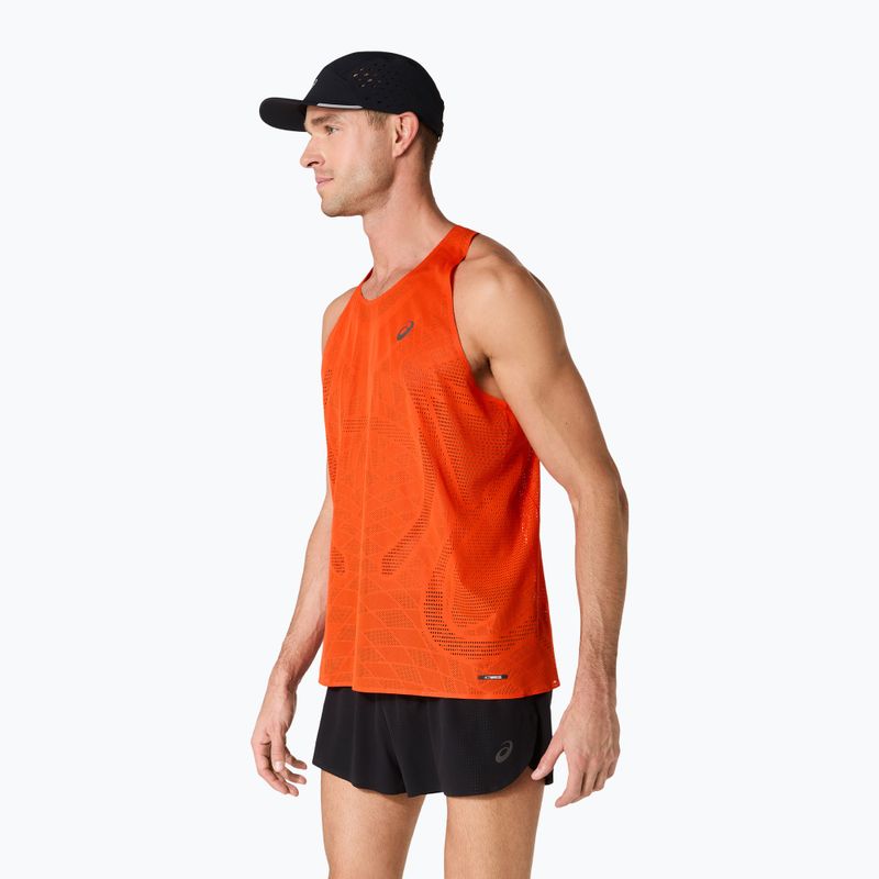 Мъжка тениска за бягане ASICS Metarun Singlet cherry tomato 4