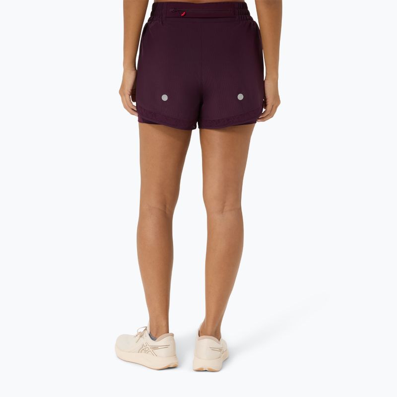 Дамски шорти за бягане ASICS Nagino Run 2-N-1 dark aubergine 3